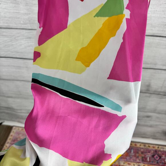 Roses Are Red Women's Colorful Satin Printed Lightweight Midi Skirt Size Large - Picture 2 of 11